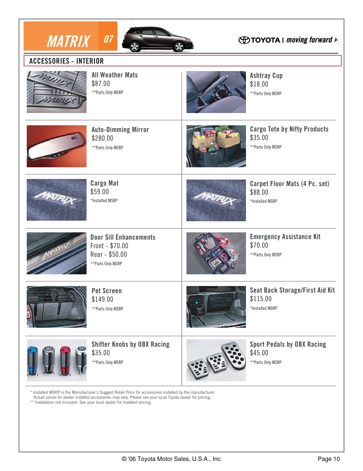 2007 Toyota Matrix Brochure Page 4